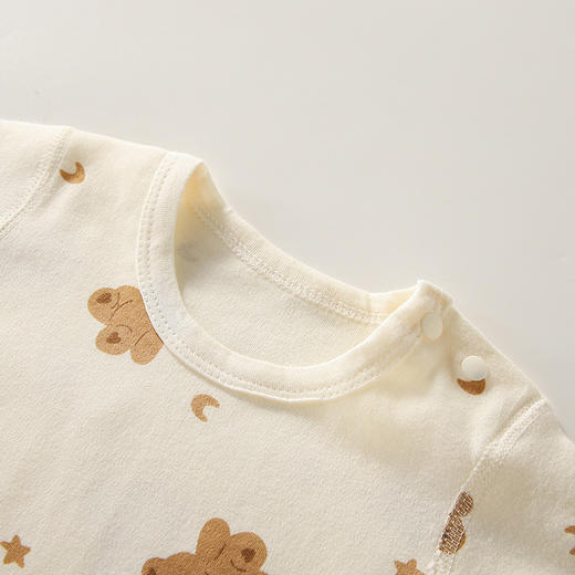 【肩开扣高腰护肚内衣套装】2024秋季新款宝宝秋衣秋裤裤婴儿衣服防着凉儿童 商品图2