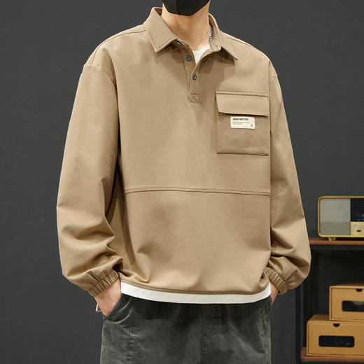 【新款DYY】大依优型大码翻领卫衣男宽松休闲上衣胖子加肥加大男士潮流 商品图1