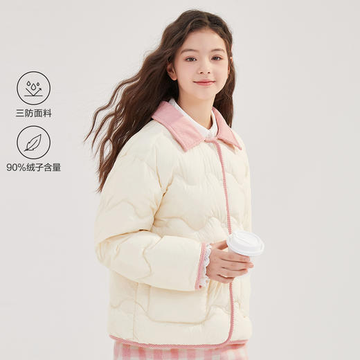 笛莎Deesha青少年女童羽绒服90%绒子2024冬季新款淑女学院风羽绒服 商品图0