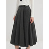 棉仓356617002-宽窄褶A字半身裙女不对称设计24秋新品格雷系高腰显瘦半裙 商品缩略图0