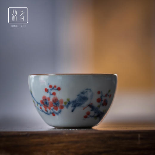 问鼎鼎者青花中杯(红梅鸟)（缺货） 商品图0