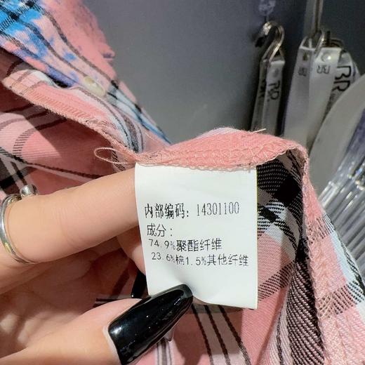 N1织带格纹字母印花短袖衬衫40730（粉） 秋季 143011000321 商品图5