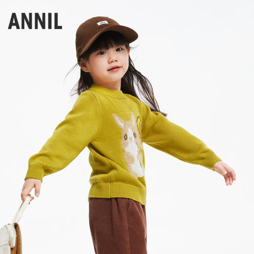 女童萌趣提花暖毛衣安奈儿童装实体店同款XG434537 商品图2