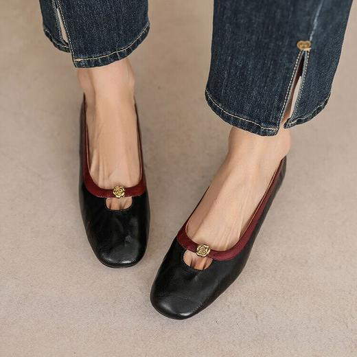 【预售5天】法式晚风单鞋平底软皮，方头浅口一脚蹬百搭瓢鞋时尚鞋LGYZNX&3052 商品图4