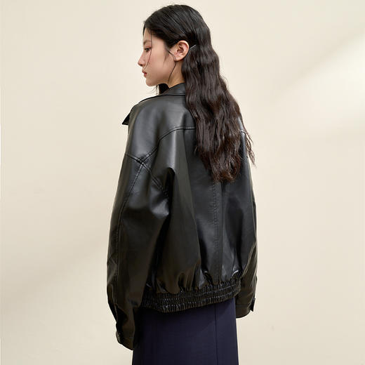 西遇J美式机能风复古重工外套秋款女装年新款高级感夹克皮衣SS140818/SS140819 商品图4