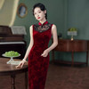 秋款改良老上海旗袍，日常民国风修身无袖红色气质XL1105 商品缩略图2