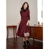 【1件76折】熙世界假两件磨绒红色连衣裙秋冬2025新款日常通勤磨毛衬衫裙子 商品缩略图1