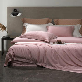 60长绒棉全棉四件套纯色大提花  叶琳-萝莉粉