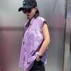 1-19MZ翻领下摆分割线无袖衬衫40530（紫） 夏季 342160350321 商品缩略图1