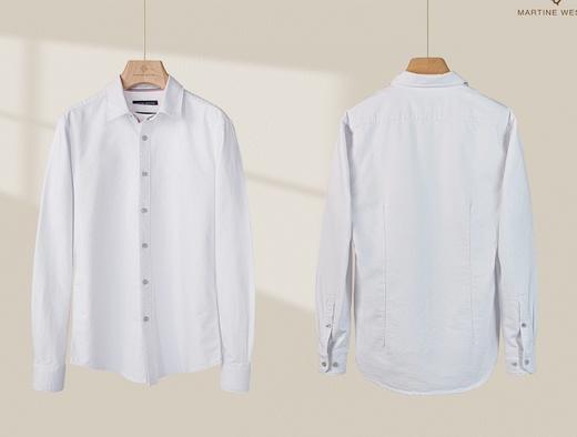 Martine Wester 男式进口棉纤维牛津纺长袖衬衫 11043016 商品图5