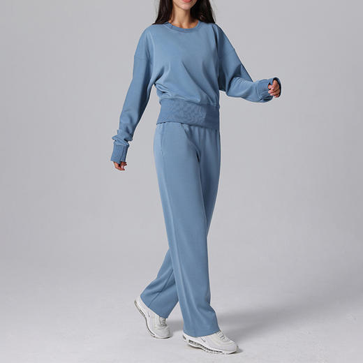 跃牌【瑞幸系列】莫代尔空气层Softstreme瑜伽运动休闲直筒裤阔腿显瘦宽松高腰女裤HCK017 商品图3