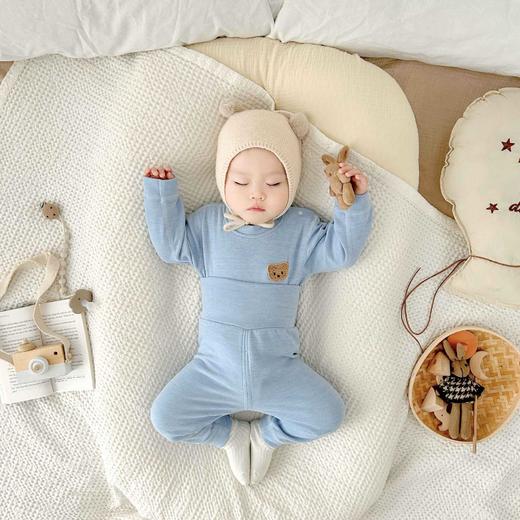 【温暖由内而外柔软舒适不臃肿】 婴儿贴身睡衣秋冬款护肚内衣宝宝内衣羊绒蚕丝分体秋衣套装 商品图5