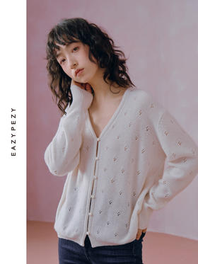 24AW 法式镂空羊绒开衫