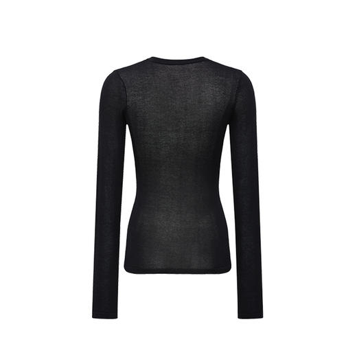 NUTH 亲肤半透长袖针织衫女薄款弹力修身打底针织上衣 商品图10