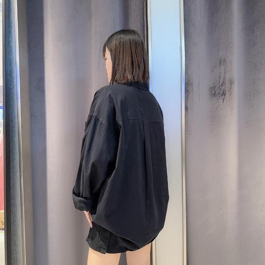 N1翻领单口袋字母长袖衬衫40820（黑） 秋季 143150020321 商品图3