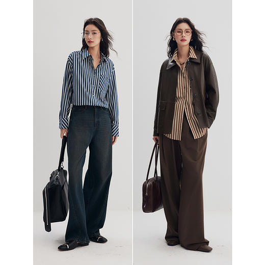 棉仓356604006-微微磨毛条纹衬衫 商品图4