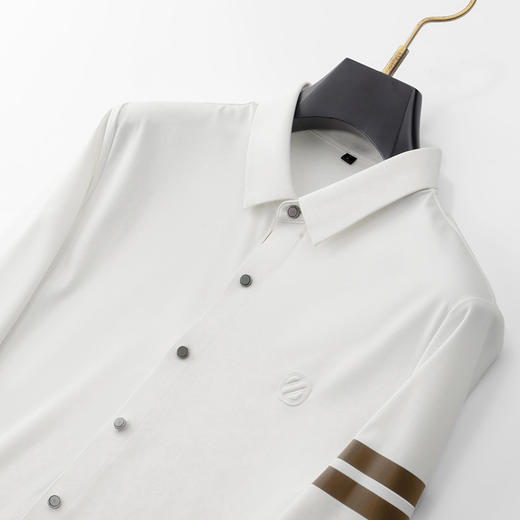 【新款DDP】大依优型大码长袖衬衫翻领男装加肥加大体恤大号上衣胖子弹力休闲商务 商品图3