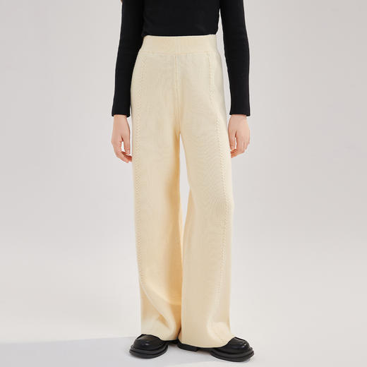 笛莎Deesha青少年女童裤子2024冬季新款淑女学院风直筒裤 商品图0