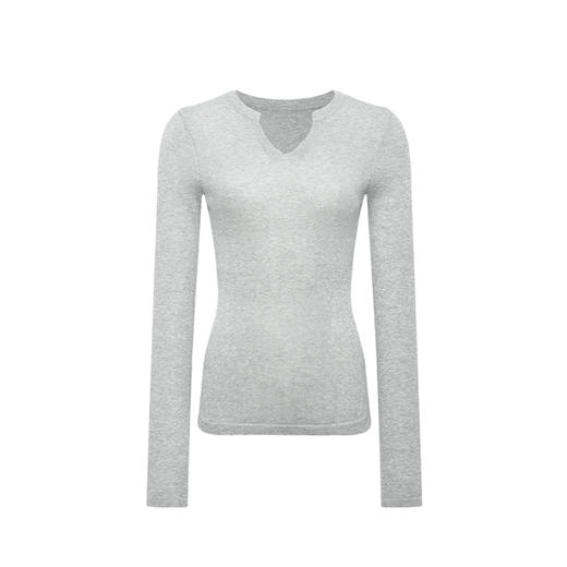 NUTH 亲肤半透长袖针织衫女薄款弹力修身打底针织上衣 商品图3