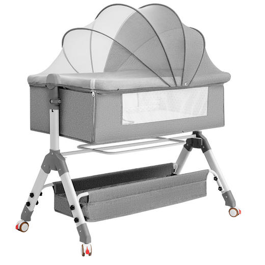 【宝宝安心睡，妈妈好帮手，搭配可拆卸尿布台】婴儿床新生儿床拼接大床 宝宝摇床bb儿童床摇篮床 多功能移动可折叠婴儿床-QQ 商品图4