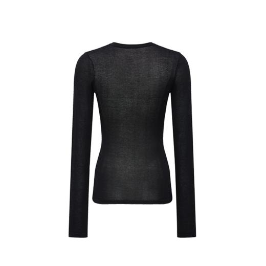 NUTH 亲肤半透长袖针织衫女薄款弹力修身打底针织上衣 商品图12