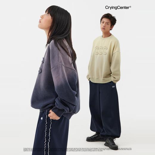 CryingCenter 初秋卫衣 像素C logo做旧贴布重洗水卫衣 哭喊中心 商品图3
