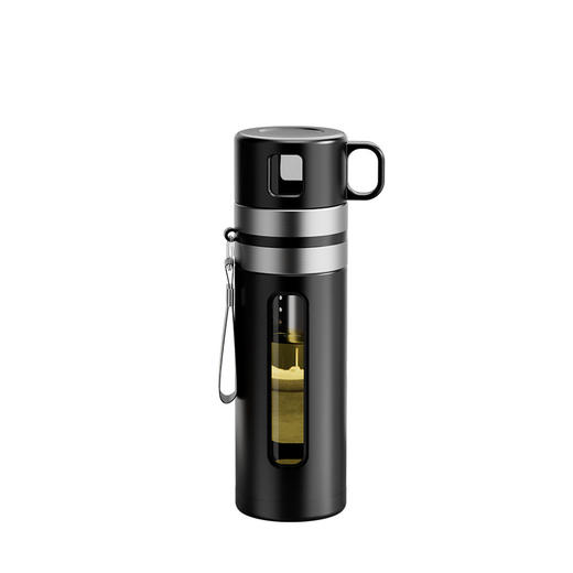 茶水分离泡茶杯 男士喝茶茶仓杯 大容量运动便携车载双层玻璃水杯子 户外泡茶必备 商品图4