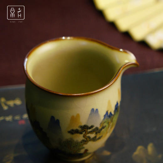 问鼎鼎者汝瓷大茶海（绘画山水）（缺货） 商品图1