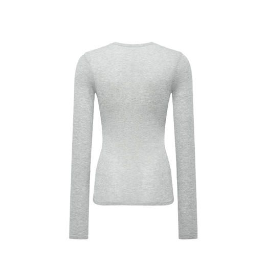 NUTH 亲肤半透长袖针织衫女薄款弹力修身打底针织上衣 商品图5