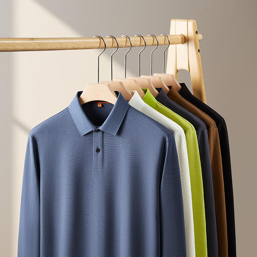 【新款DDP】大依优型大码长袖Polo衫翻领男装加肥加大体恤大号上衣胖子弹力休闲商务 商品图12