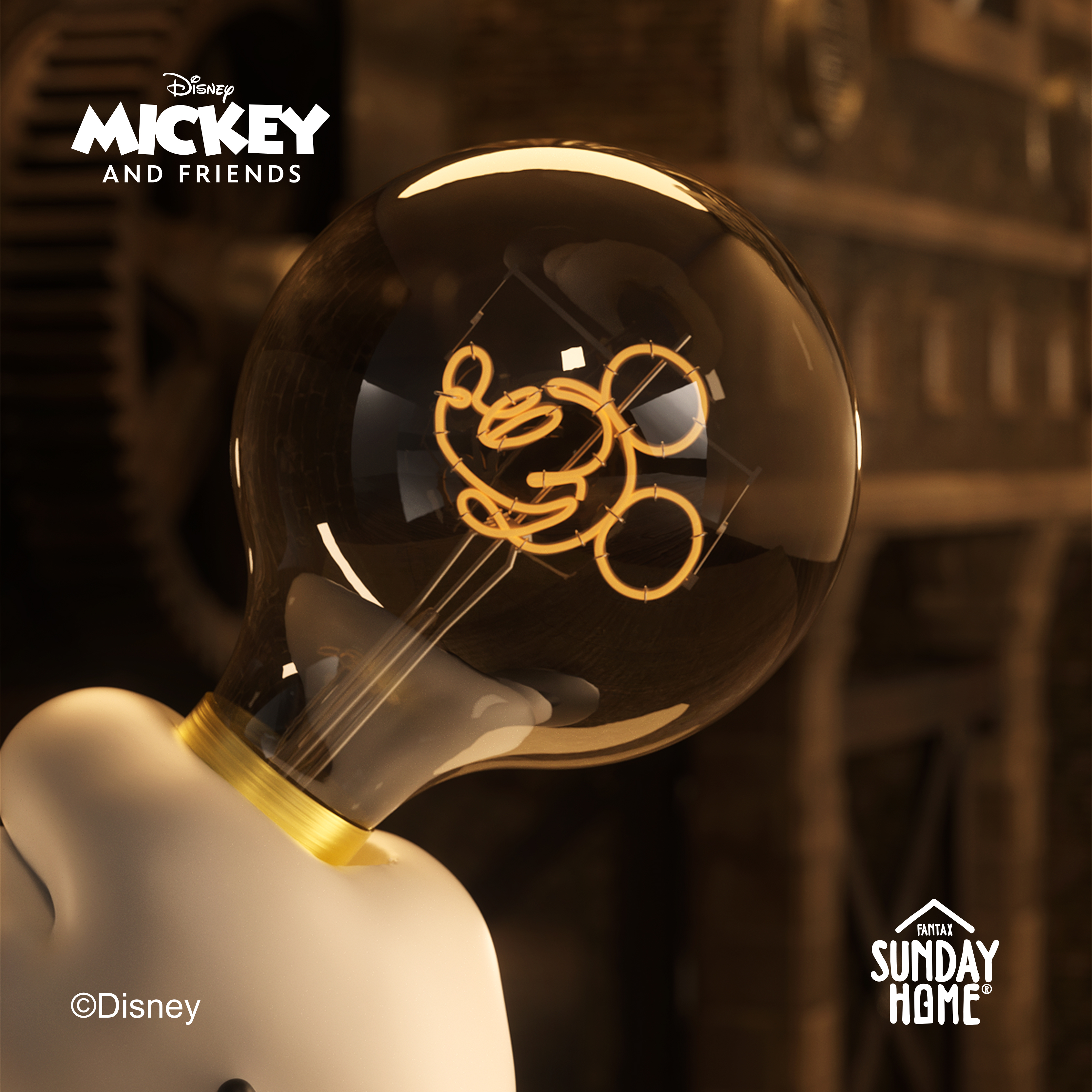 SUNDAY HOME 迷你米奇手台灯 复古黑