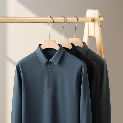 【新款DDP】大依优型大码弹力长袖Polo衫翻领男装加肥加大体恤大号上衣胖子弹力休闲商务 商品图1