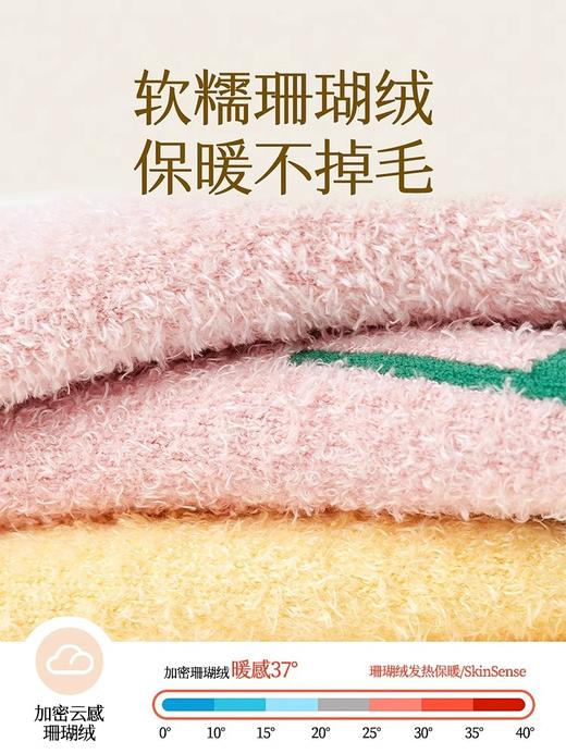 M1710-3（12-14cm / 鞋码16-20 / 1-2岁宝宝袜）贝比加厚珊瑚绒童袜（3双装） 商品图3