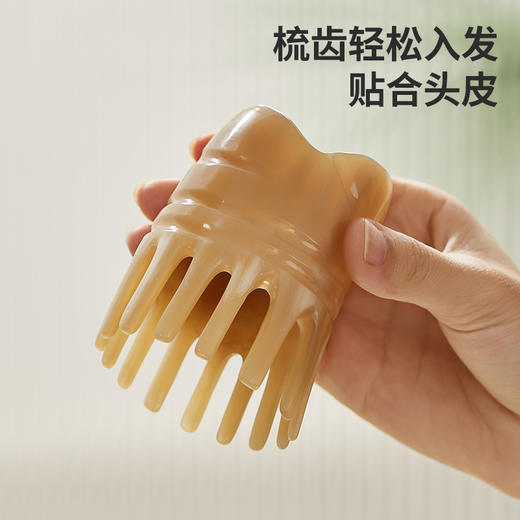 初心| 牛角圆筒头部按摩梳 商品图1