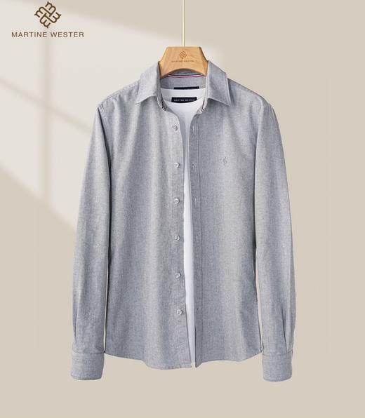 Martine Wester 男式进口棉纤维牛津纺长袖衬衫 11043016 商品图3