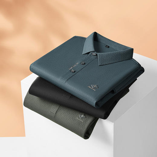 【新款DDP】大依优型大码弹力长袖Polo衫翻领男装加肥加大体恤大号上衣胖子弹力休闲商务 商品图2