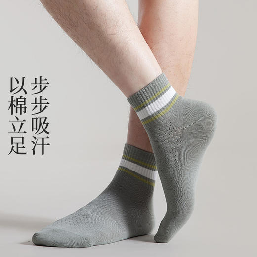 SYWY-Y27  【1双】防臭吸汗防滑男袜运动袜商务休闲夏天透气网眼棉袜潮袜子纯棉男士 商品图1