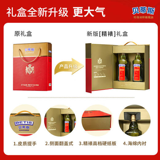 贝蒂斯（BETIS）*初榨橄榄油500ml*2礼盒 西班牙原装进口 商品图1