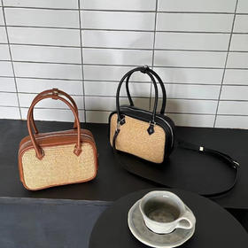 6565黑色/棕色藤编包