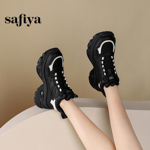 Safiya/索菲娅2024冬季加绒增高运动厚底潮酷老爹鞋 （网面单里/绒里可选）SF43112372/SF44112372 商品图8