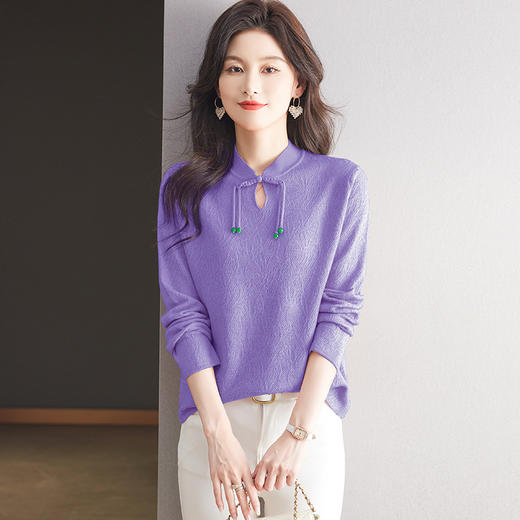 新中式打底衫洋气质针织上衣，时尚国风设计感小衫CC- 56-5649 商品图3