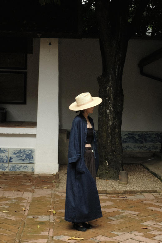 「GURU」牛仔中式盘扣长衫超柔风衣 商品图2