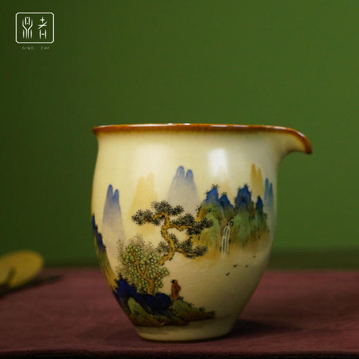 问鼎鼎者汝瓷大茶海（绘画山水）（缺货） 商品图0