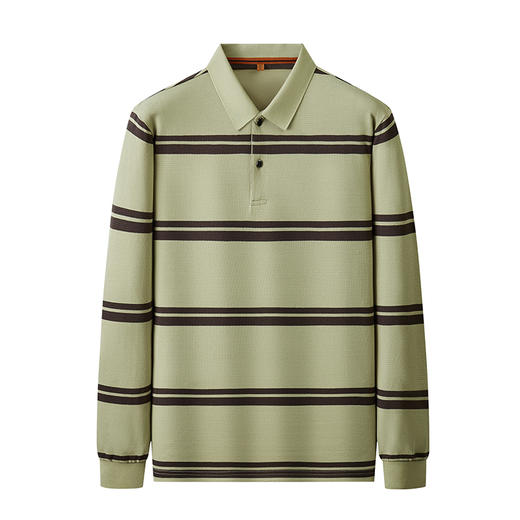 【新款DDP】大依优型大码条纹长袖Polo衫翻领男装加肥加大体恤大号上衣胖子弹力休闲商务 商品图7