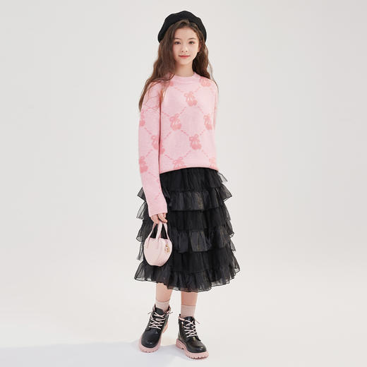 笛莎Deesha青少年女童针织衫2024冬季新款淑女学院风针织衫 商品图2