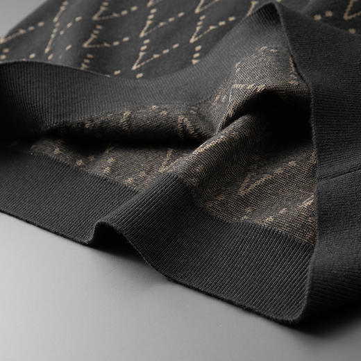 【新款DPF】大依优型翻领毛衣针织短袖背心休闲针织衫毛背心满印字母加肥加大上衣男士胖子大码毛衫t恤打底 商品图4