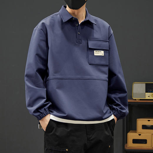 【新款DYY】大依优型大码翻领卫衣男宽松休闲上衣胖子加肥加大男士潮流 商品图7