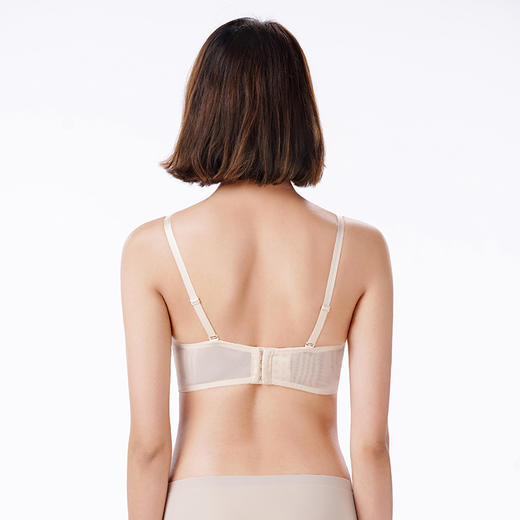 都市丽人内衣自然舒适常规文胸蕾丝中厚文胸1/2杯四排扣无钢圈LBT1M4 商品图3