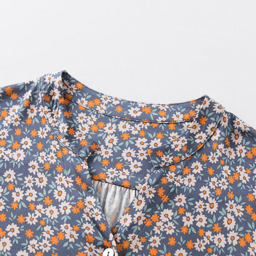 丁摩 印花桑蚕丝上衣圆领显瘦针织衬衫重磅真丝外搭上衣4ZF-F3365 商品图5