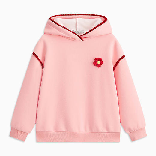 【MQD】童装女大童冬新款学院风甜美连帽加绒卫衣 商品图4